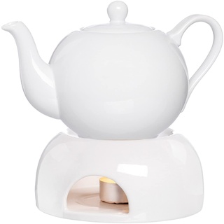 Ritzenhoff & Breker 2-teiliges Tee-Set Bianco | Teekanne & Stövchen | Spülmaschinengeeignet | Aus Porzellan