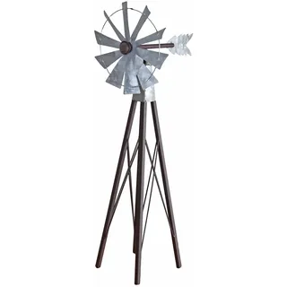Garten Windrad „Arizona“ im US-Style – Metall Windspiel mit Kugellager – Route 66 Texasrad – Windmühle für Garten & Terrasse – Ø Rotor 21 cm – H 62 cm