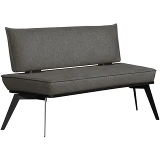Carryhome Sitzbank, Schwarz, Textil, Metall, Holz, Buche, massiv, 2-Sitzer, 173x90x65 cm, mit Rückenlehne, Typenauswahl, erweiterbar, Stoffauswahl, Esszimmer, Bänke, Sitzbänke
