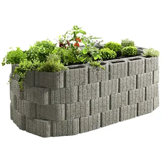 Kann Hochbeet-Set Pflanzstein Mini Plus 230 x 140 x 80 cm grau