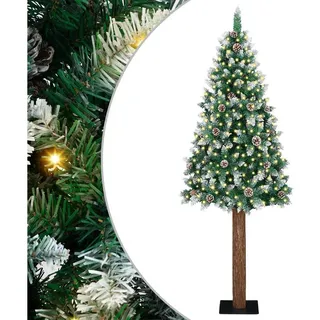 vidaXL Schlanker Weihnachtsbaum Grün/Weiß 180 cm