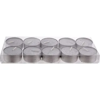 Teelichter mit Glimmer 38 mm silber 10 Stück von Wenzel