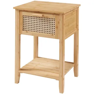 [en.casa] Nachtschrank Leirfjord 60 x 40 x 35 cm Bambus Natur