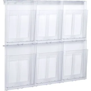 Helit Wandprospekthalter the placativ transparent DIN A4 6 Fächer 85,2 x 6,8 x 65,2 cm 1 St.