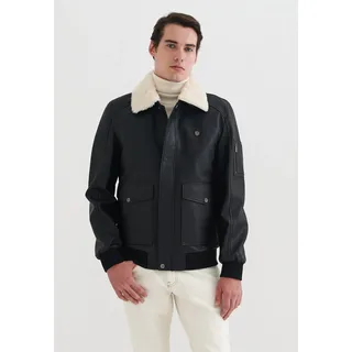 Outdoorjacke PIERRE CARDIN, Herren, Gr. M, schwarz, 100% Polyester, unifarben, normal, Jacken Outdoorjacke, aus Kunstleder