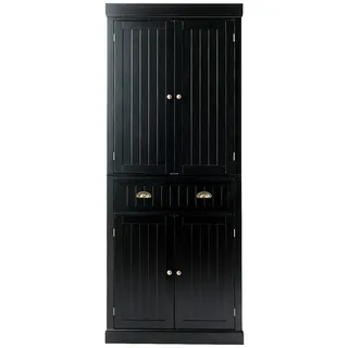 Costway Küchenschrank mit verstellbaren Regalen 76 x 40 x 183 cm Schwarz