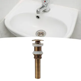 Vintage-waschtischarmatur Aus Messing Und Kupfer Mit Pop-up-funktion Und Ohne Überlauf – Kompatibel Mit Standardwaschbecken