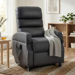 HOMCOM Fernsehsessel mit Aufstehhilfe Elektrisch Relaxsessel mit Liegefunktion