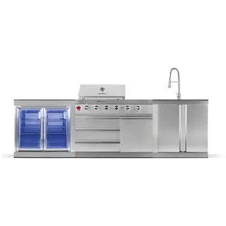 Goriller Outdoorküche, Silber, Metall, Rechteckig, 22,700 W, 300x90x58 cm, CE, Grills & Outdoor-Küchen, Gasgrills