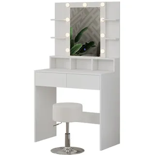 Vicco Schminktisch Taylor 80 x 146,5 cm mit LED Beleuchtung und Hocker