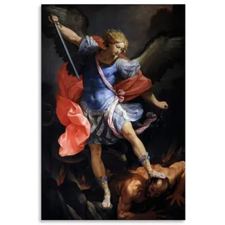 Guido Reni Malerwerke, St. Michael Erzengel, 1636, Poster, Wandkunst, Gemälde, Leinwand, Geschenk, Wohnzimmer, Drucke, Schlafzimmer, Dekoration, Kunstwerke, 60 x 90 cm