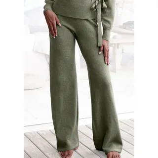 Strickhose LASCANA "-Loungehose" Gr. 48/50, N-Gr, grün Damen Hosen Relaxhosen