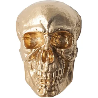 Riess Ambiente Exklusive Totenkopf Wandskulptur Skull XXL 40cm Gold Deko Schädel Totenschädel