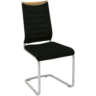 Venjakob Schwingstuhl, Schwarz, Edelstahl, Eiche, Holz, Textil, Eiche, Streifen, Rundrohr, C-Form, 47x99x59 cm, Goldenes M, Made in Germany, Dgm, DGM-Emissionslabel, Lederauswahl, Stoffauswahl, Typenauswahl, Gestellauswahl, Esszimmer, Stühle, Esszimmerstühle, Schwingstühle