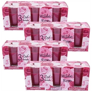 HS Candle Duftkerzen Classic 12er Pack Wilde Rose)