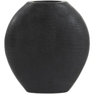 Light & Living Vase Deko Skeld - Schwarz - 29,5x8x31,5cm | Oval - Modern - Kunststoff - Blumenvase - Vase für Trockenblumen - Vasen decko