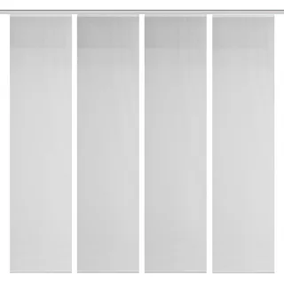VISION S 4er-Set Schiebegardine ROM halbtransparent Bambusoptik 260x60, cm, Farbe:grau