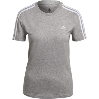Adidas Damen T-Shirt (Short Sleeve) W 3S T, Medium Grey Heather/White, GL0785, XS/S