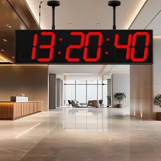 CHKOSDA 70cm Doppelseitige Digitale Wanduhr, Fernbedienung & 50m Sicht