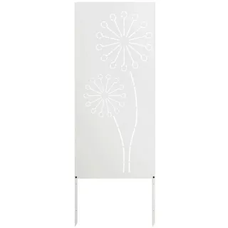 vidaXL Sichtschutz-Leinwand 50 x 140 cm Weiß Stahl