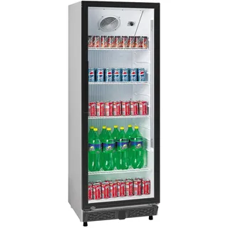 A&S Polarny Getränkekühlschrank 360 L weiß mit Glastür | Flaschenkühlschrank Bierkühlschrank Lagerkühlschrank abschließbar LED Beleuchtung 0–10°C 5 verstellbare Einlegeroste für Garage Gastronomie