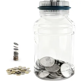 BAODBF Digitale Spardose mit Zähler 1.8L,Transparente Sparschwein Elektronisch,Geld Sparen Box mit LCD Anzeige,Automatisch Münzzähler,Elektronische Sparbüchse,Euro Zähler für Kinder und Erwachsene