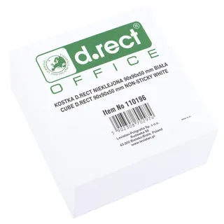 D.RECT Zettelklotz Notizklotz Ersatzpapier 90x90x50 mm Weiß 500 St.