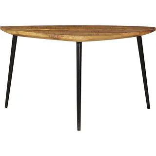 SIT Möbel Couchtisch 80 x 80 cm | dreieckig | Platte 25 mm Mango-Holz natur | Metallgestell schwarz | B 80 x T 80 x H 47 cm | 14342-01 | Serie SIDNEY
