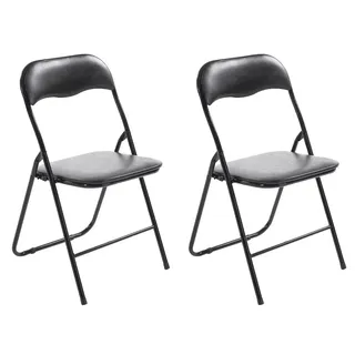 CLP Klappstuhl Felix (2er Set), klappbar, pflegeleicht, gepolstert schwarz