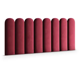 Muralo Wandkissen Gepolstert, Magic Velvet, Wandpolster - 20x60 cm, Weinrot | Wandpaneel, ideal als Bettkopfteil oder Lendenkissen - für Schlafzimmer und Wohnzimmer, einfache Anbringung mit Montagekleber