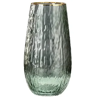 Surwin Glasvase Deko, Klar Glasvase Vintage Deko Gross Vase Tischdekoration Klarem Blumenvase für Wohnzimmer Büro Heimdekoration, Hochzeits Dekoration (grün groß)