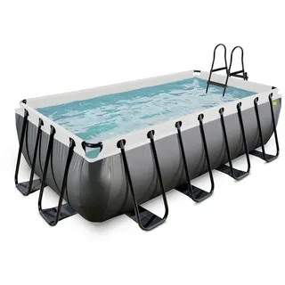 EXIT TOYS EXIT Black Leather Pool 400 x 200 x 100 cm inkl. Sandfilteranlage und Poolleiter