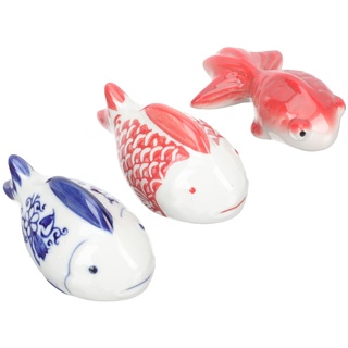 HOMSFOU 3 Stücke Keramik Schwimmende Porzellan Figuren Miniatur Deko Aquarium Ornamente Dekofigur Teich Schwimmdeko Fisch Tank Micro Landschaft Dekoration Wohnzimmer Tischdeko Feengarten Zubehör