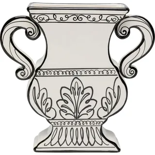 Kare Design Vase Favola, Schwarz/Weiß, Blumenvase, Dekorationsvase, Gefäß für Blumen, Tischvase, 24cm Höhe