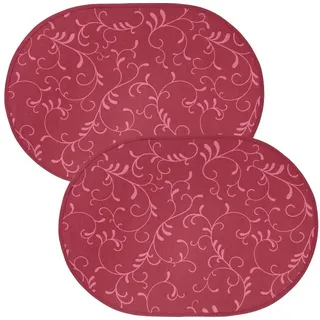 Erwin Müller Platzset Tischset "Essen" 2er-Pack, abwaschbar Ranke rot oval | 35 cm x 50 cm