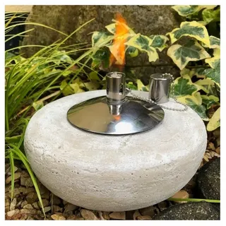 Radami Gartenfackel Gartenfackel Ölfackel Öllampe Garten Fackel Tischlampe Steinguss mit