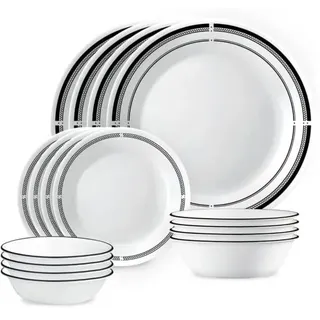 Corelle Brasserie Geschirr-Set, 16-teilig, Service für 4 Personen