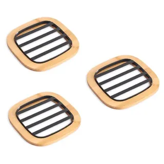 MSV Topfuntersetzer MSV Untersetzer Bambus Topfuntersetzer für Töpfe matt schwarz 3 Stück, Zubehör für Pfannen, Töpfe, Auflaufformen, Schüsseln, Teller, Heißgetränke, Spar-Set, 3-tlg., eleganter Bistro Look, Metall matt schwarz, Bambus, **3er Set* schwarz