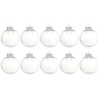 BESPORTBLE Durchsichtige Weihnachtskugeln Zum Befüllen - 10 Stück Kunststoff Christbaumkugeln 8cm DIY Baumschmuck Weihnachtsbaum Dekoration Fensterdeko Gartenanhänger