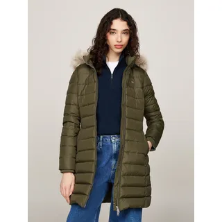 Tommy Jeans Steppmantel mit Kunstfellbesatz Modell ESSENTIAL Oliv, XS