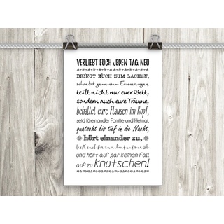 artissimo Poster Poster mit Spruch DinA4 Sprüche Text lustiges Geschenk zur Hochzeit, Zitate und Sprüche: Liebe und Hochzeit schwarz|weiß