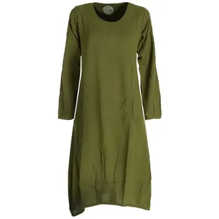 Vishes Midikleid Luftiges Damen Sommerkleid Langarm Longshirt-Kleid Shirt-Kleid Guru, Ethno, Hippie Style grün 50
