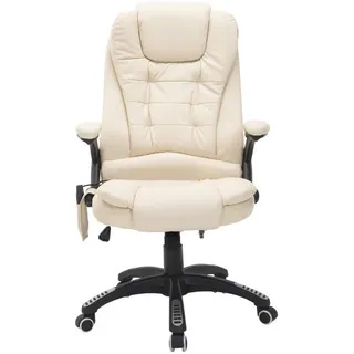 Homcom Massagesessel 62 x 121 x 68 cm Weiß drehbar mit Fernbedienung