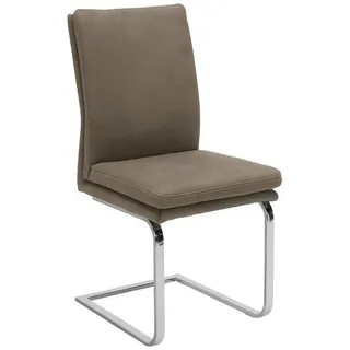 Novel Schwingstuhl, Grau, Chrom, Metall, Textil, Uni, U-Form, 47x100x64 cm, Lederauswahl, Stoffauswahl, Esszimmer, Stühle, Esszimmerstühle, Schwingstühle