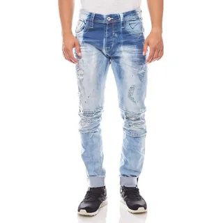 Cipo & Baxx Herren Jeanshose | Regular, Straight & Slim Fit | Destroyed & Used Denim | Moderne Casual Freizeit Hose - 30W / 32L