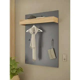 Garderobenpaneel HOME AFFAIRE "GiRON/CiTY, Wandregal in vier Farben, Flurgarderobe mit Hutablage", grau (anthrazit, wotan eiche), B:100cm H:135cm T:25cm, Holzwerkstoff, Garderobenpaneele, Garderobenpaneel, mit Kleiderstange und Haken, 100 cm breit
