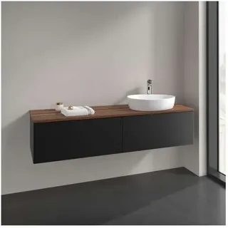 Villeroy & Boch Waschtisch-Unterschrank 2 Auszüge 160 x 36 x 50 cm Black Matt Lacquer/Warm Walnut