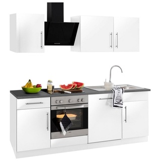 wiho Küchen Küchenzeile Cali, ohne E-Geräte, Breite 220 cm grau