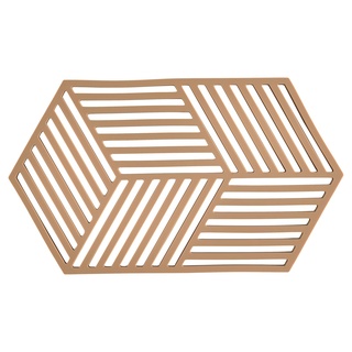 Zone Denmark Hexagon Topfuntersetzer Hitzebeständig, Silikon Untersetzer, Praktische und Dekorative Topf-Untersetzer, Spülmaschinenfest, 24 x 14 cm, Terracotta