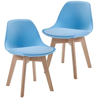 [en.casa] Kinderstuhl Elvdal 56 x 38 x 33 cm Buche blau